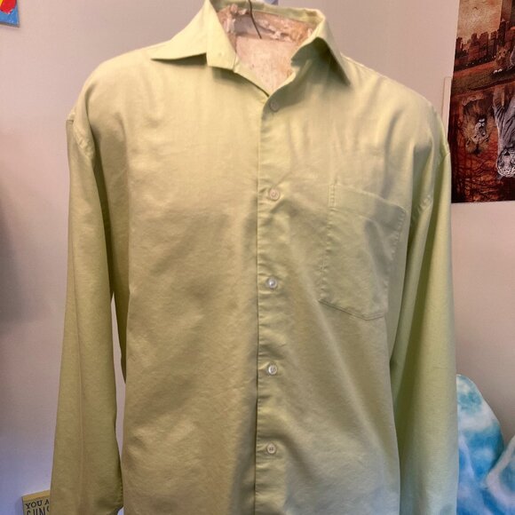 Callaway Men's Lime Green Long Sleeved Button Down Golf Shirt Size XL - Picture 1 of 4